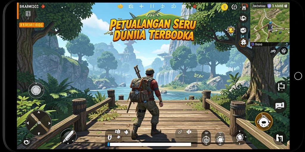 Screenshot utama BAIM303 menampilkan aksi seru dalam dunia terbuka.