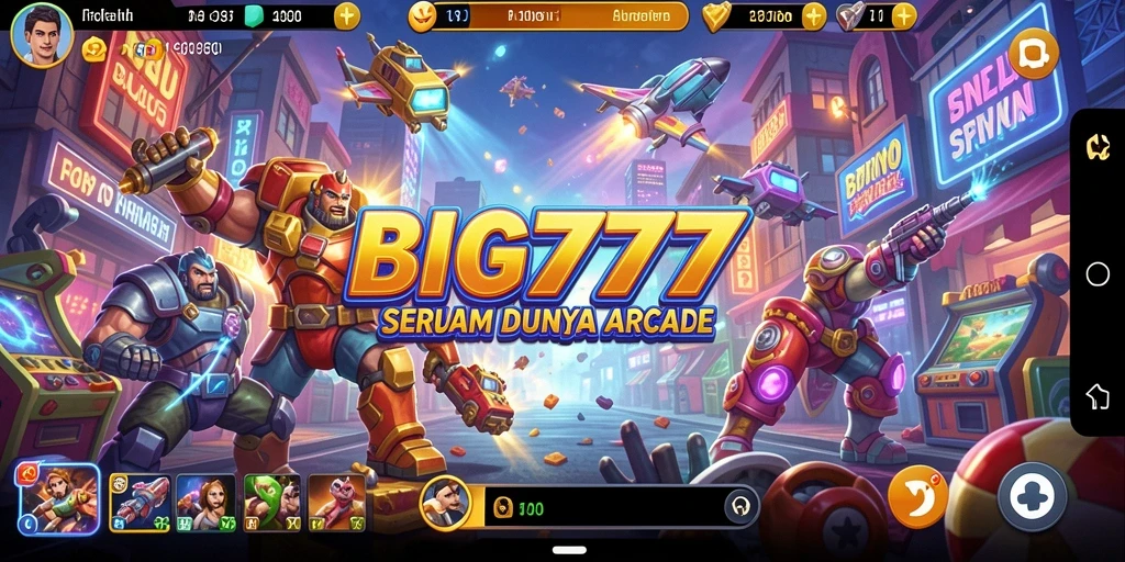 Tangkapan layar menunjukkan gameplay arcade yang seru dan berwarna-warni.