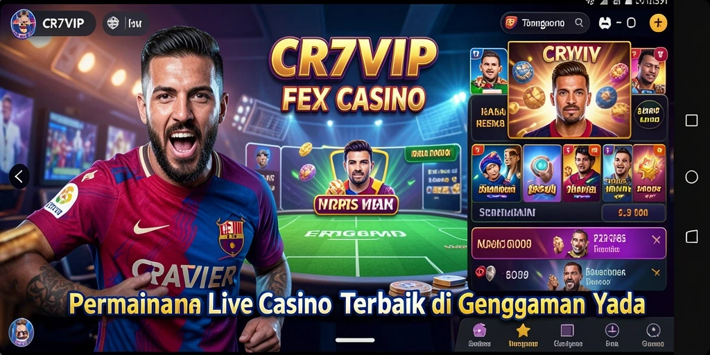 Screenshot gameplay CR7VIP menampilkan dealer langsung dan suasana kasino yang autentik.
