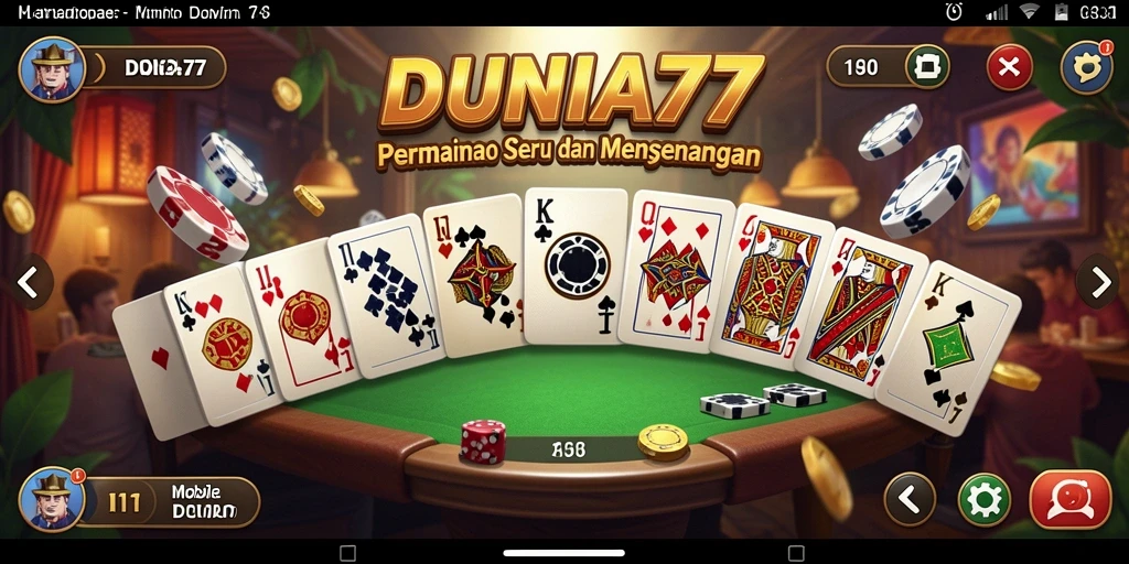 Tampilan gameplay seru dalam DUNIA77 dengan fitur menarik.