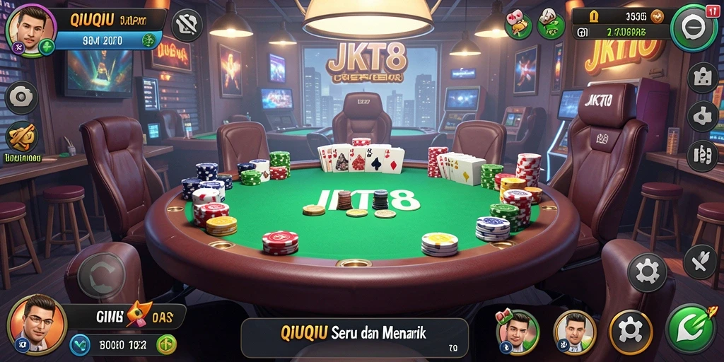 Screenshot dari gameplay QiuQiu JKT8 yang seru.
