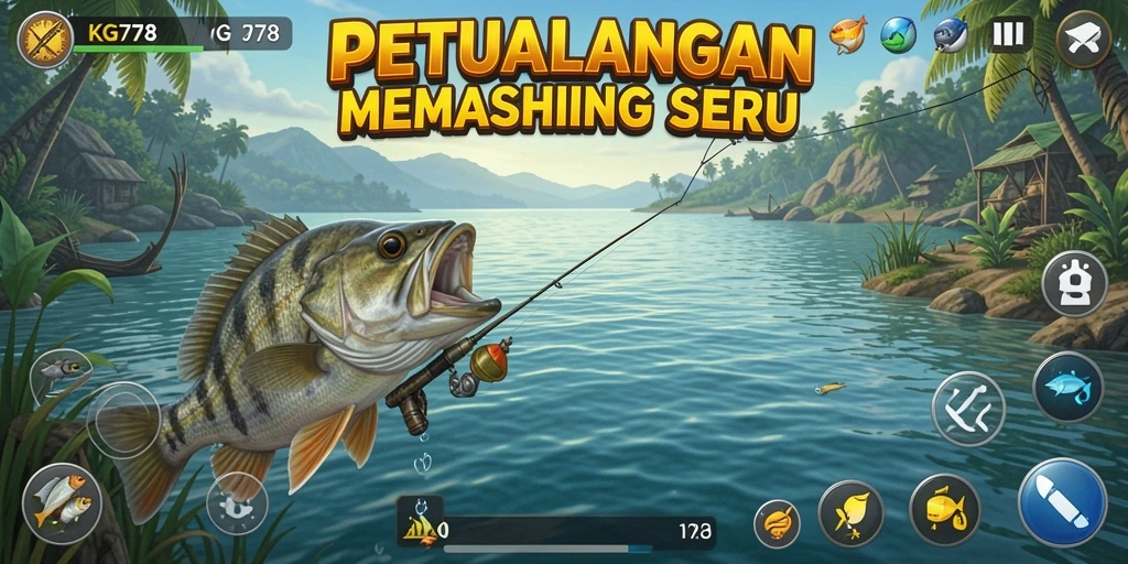 Gameplay seru dalam KG778 dengan aksi memancing yang menarik.