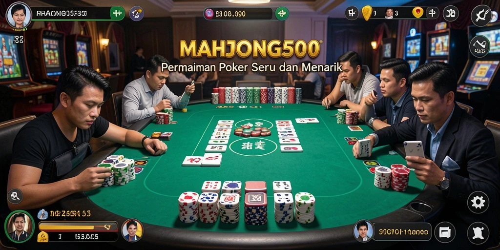 Tampilan gameplay seru dalam MAHJONG500 yang menantang.