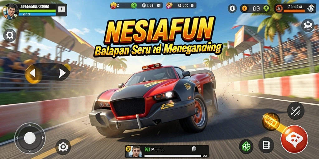 Tampilan menarik dari gameplay balapan di NESIAFUN.