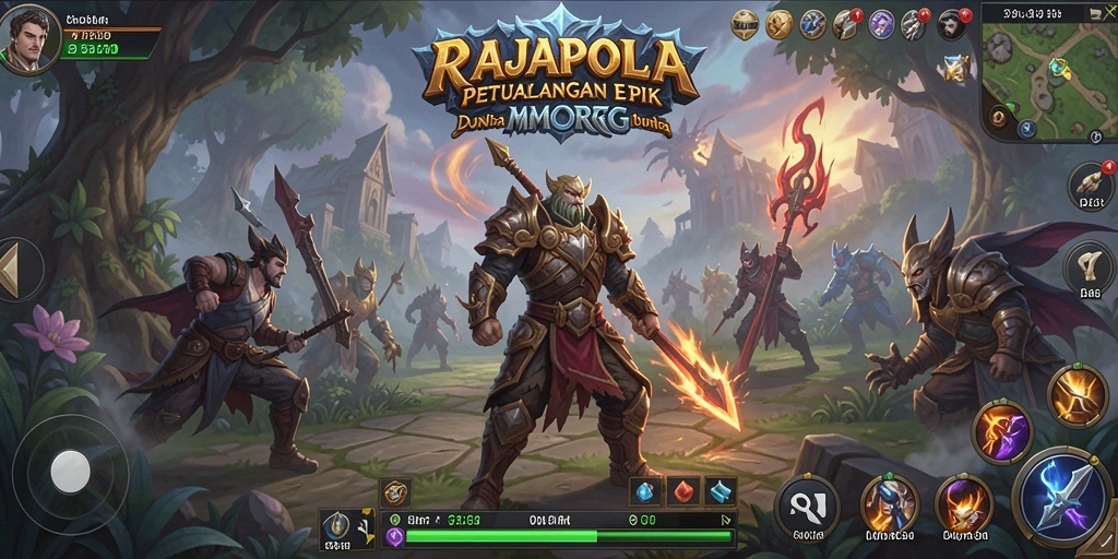 Tampilan gameplay menarik dari RAJAPOLA di dunia MMORPG.