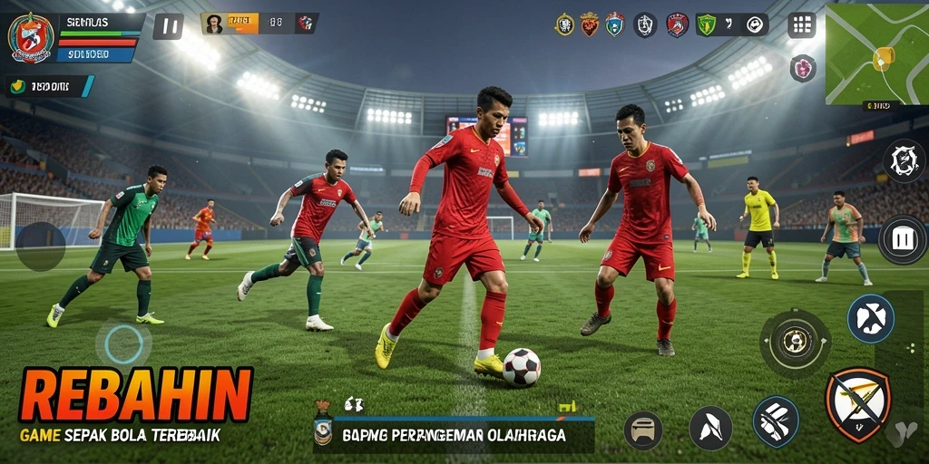 Tangkapan layar dari gameplay <strong>REBAHIN</strong> yang menunjukkan aksi seru di lapangan.