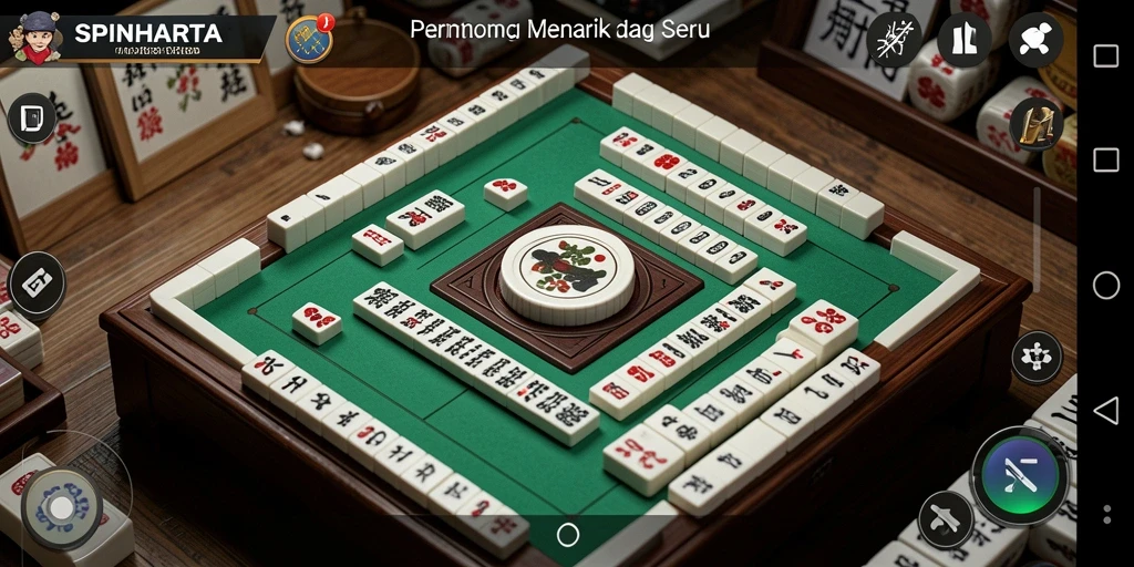 Tampilan gameplay Mahjong dalam SPINHARTA yang menarik dan menantang.