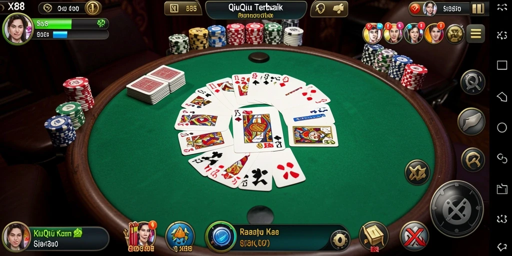 Gameplay seru di X88 dengan kartu QiuQiu yang menantang.