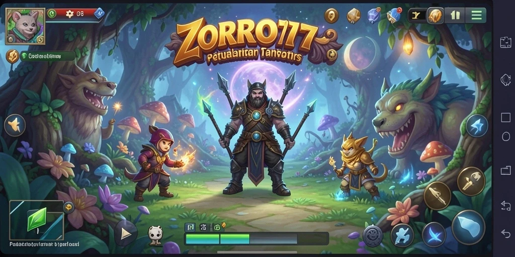 Tangkapan layar gameplay ZORO77 menunjukkan petualangan seru dan grafis menawan.